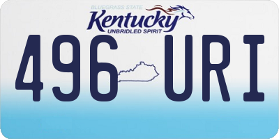 KY license plate 496URI