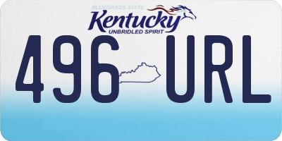 KY license plate 496URL