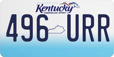 KY license plate 496URR