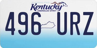 KY license plate 496URZ