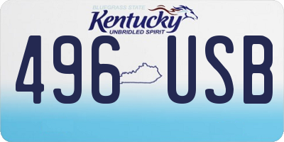 KY license plate 496USB