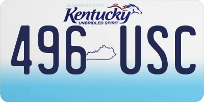 KY license plate 496USC