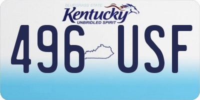 KY license plate 496USF