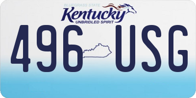 KY license plate 496USG
