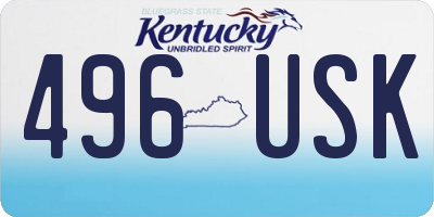KY license plate 496USK