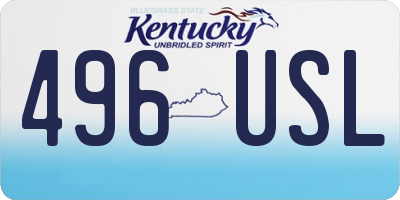 KY license plate 496USL