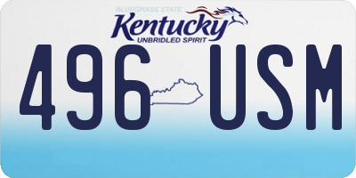 KY license plate 496USM