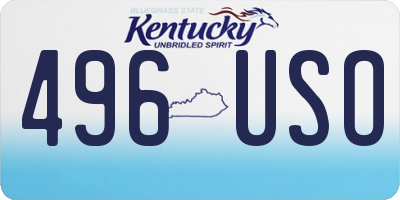 KY license plate 496USO