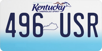 KY license plate 496USR