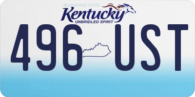 KY license plate 496UST