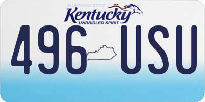 KY license plate 496USU
