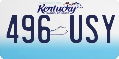 KY license plate 496USY