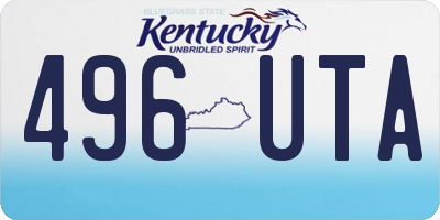 KY license plate 496UTA