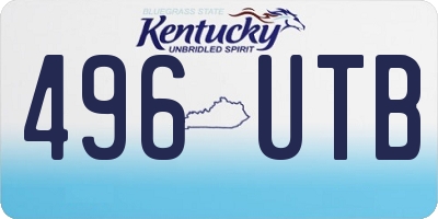 KY license plate 496UTB