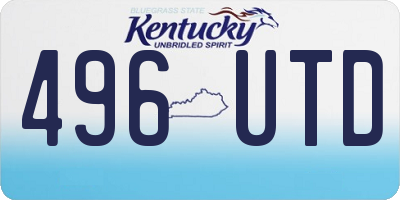 KY license plate 496UTD