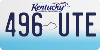 KY license plate 496UTE