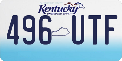 KY license plate 496UTF