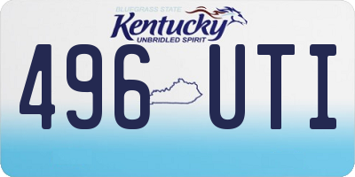 KY license plate 496UTI