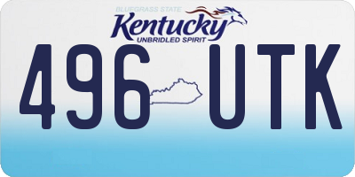 KY license plate 496UTK