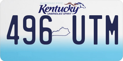 KY license plate 496UTM
