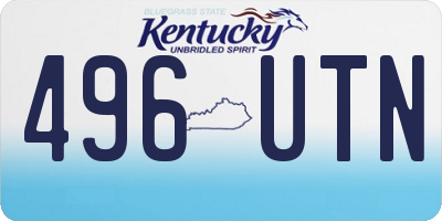 KY license plate 496UTN