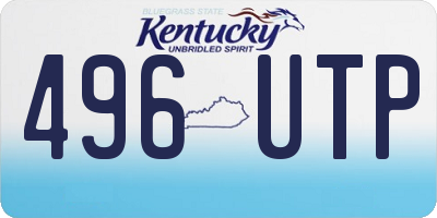 KY license plate 496UTP