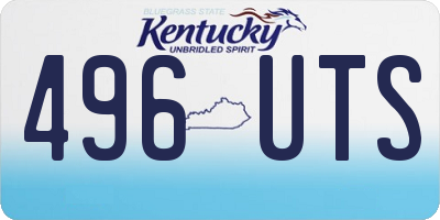 KY license plate 496UTS