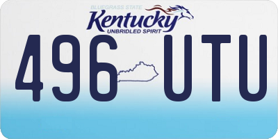 KY license plate 496UTU