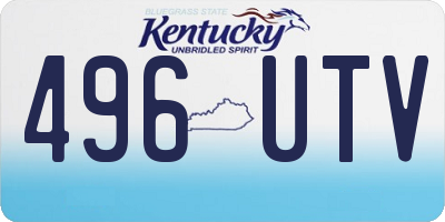 KY license plate 496UTV