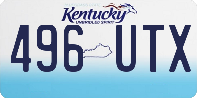 KY license plate 496UTX