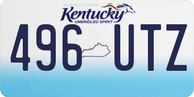 KY license plate 496UTZ