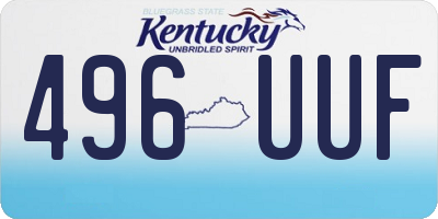 KY license plate 496UUF