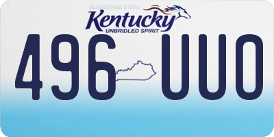 KY license plate 496UUO