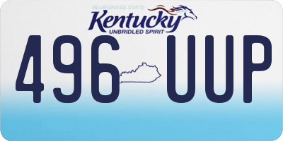KY license plate 496UUP