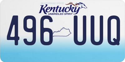 KY license plate 496UUQ