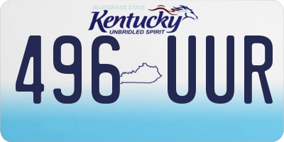 KY license plate 496UUR