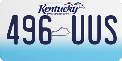 KY license plate 496UUS