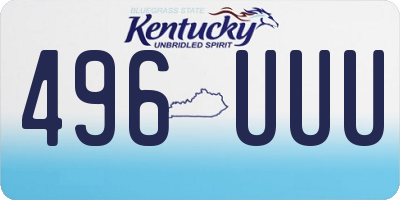 KY license plate 496UUU