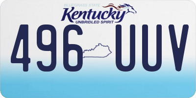 KY license plate 496UUV