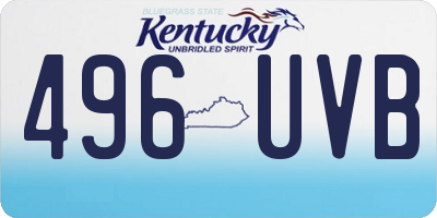 KY license plate 496UVB