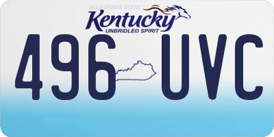 KY license plate 496UVC