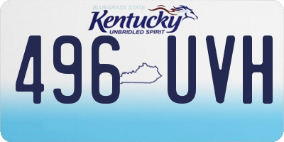 KY license plate 496UVH