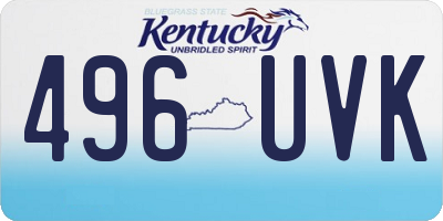 KY license plate 496UVK