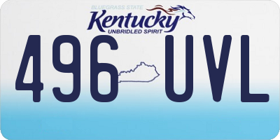 KY license plate 496UVL