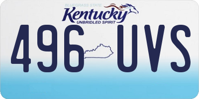 KY license plate 496UVS