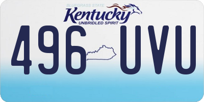 KY license plate 496UVU
