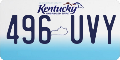 KY license plate 496UVY