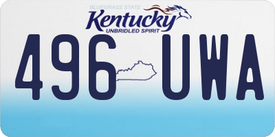 KY license plate 496UWA