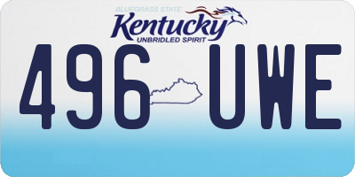 KY license plate 496UWE