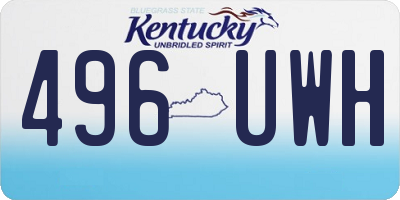 KY license plate 496UWH